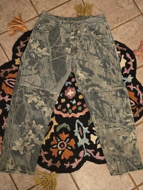 🔥🔥Wrangler Dojble Knee Y2k Camo Mossy Oak Jeans🔥🔥 Size 33W X 32L Skater Camo